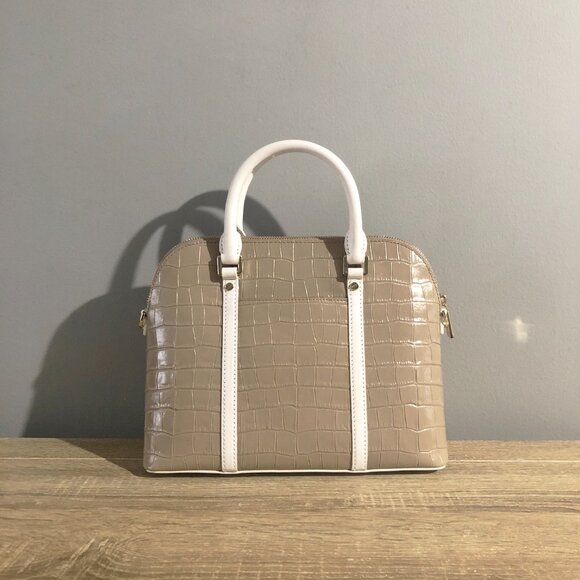 Michael Kors Bedford Legacy Medium Dome Satchel Purse Truffle MLT CLR MSRP $328 - Picture 2 of 16